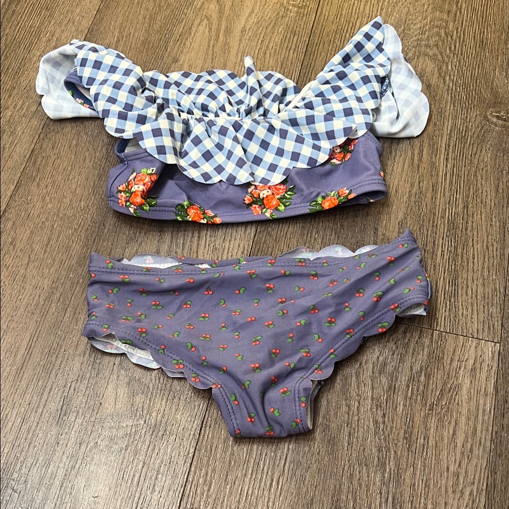 Matilda Jane Blue and Purple Floral Ruffle Set